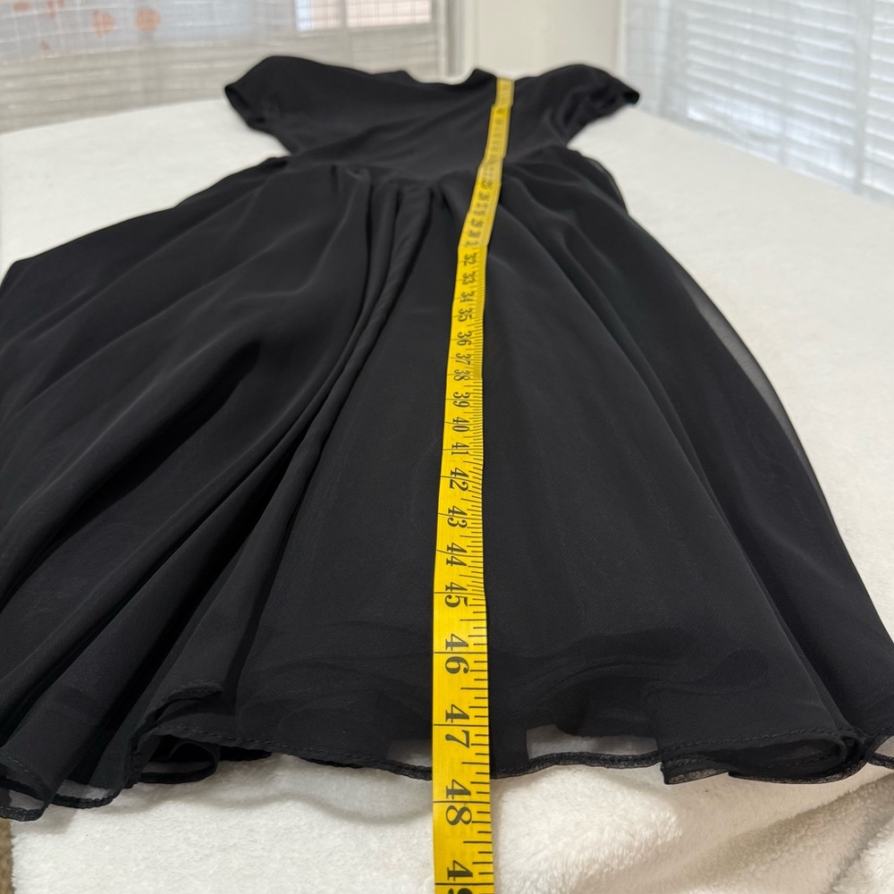 Vintage Arpeja Black Open-Back V-Waist Midi Dress Size 8 Black - Picture 10 of 11